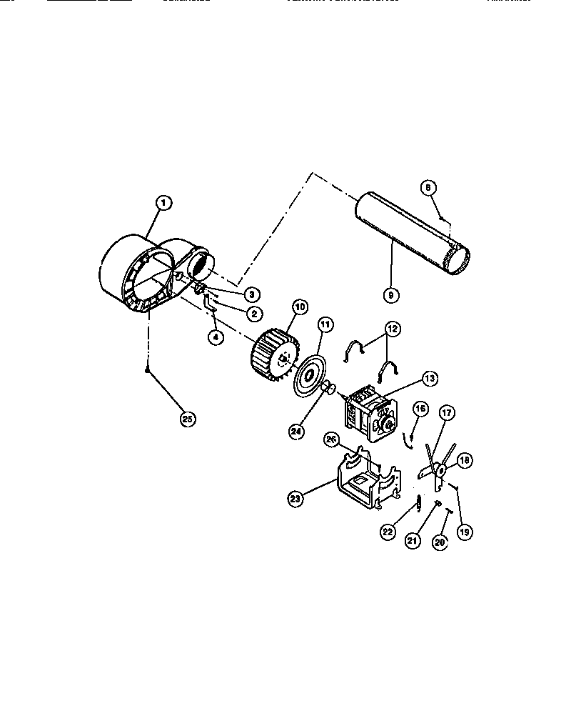 MOTOR, FAN HOUSING, EXHAUST DUCT