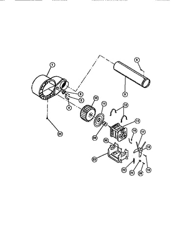 Motor, fan housing, exhaust duct