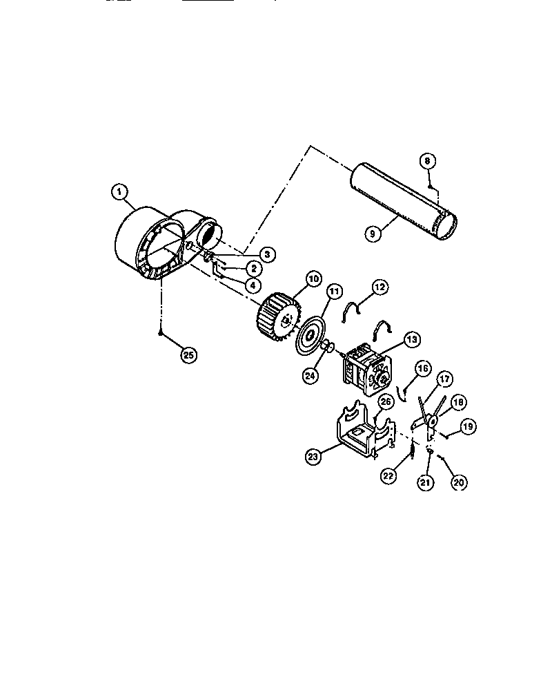 Motor, fan housing, exhaust duct