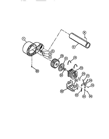 Motor, fan housing, exhaust duct