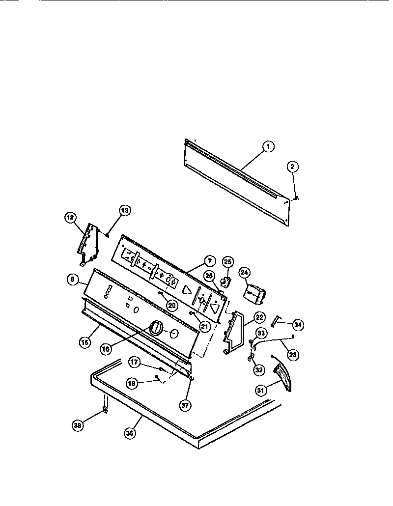 CONSOLE, CONTROLS, TOP PANEL