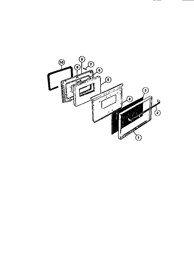 Oven door, panels