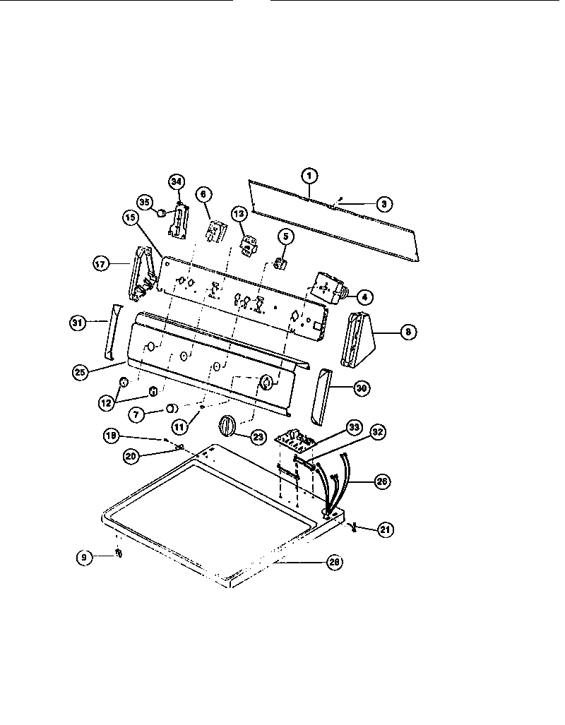 CONSOLE, CONTROLS, TOP PANEL