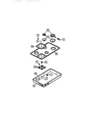 Control panel, top, switches, surface units, drip pans