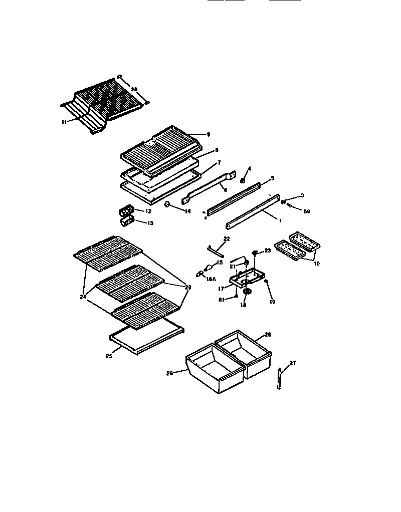 Shelves, controls, divider, mullion
