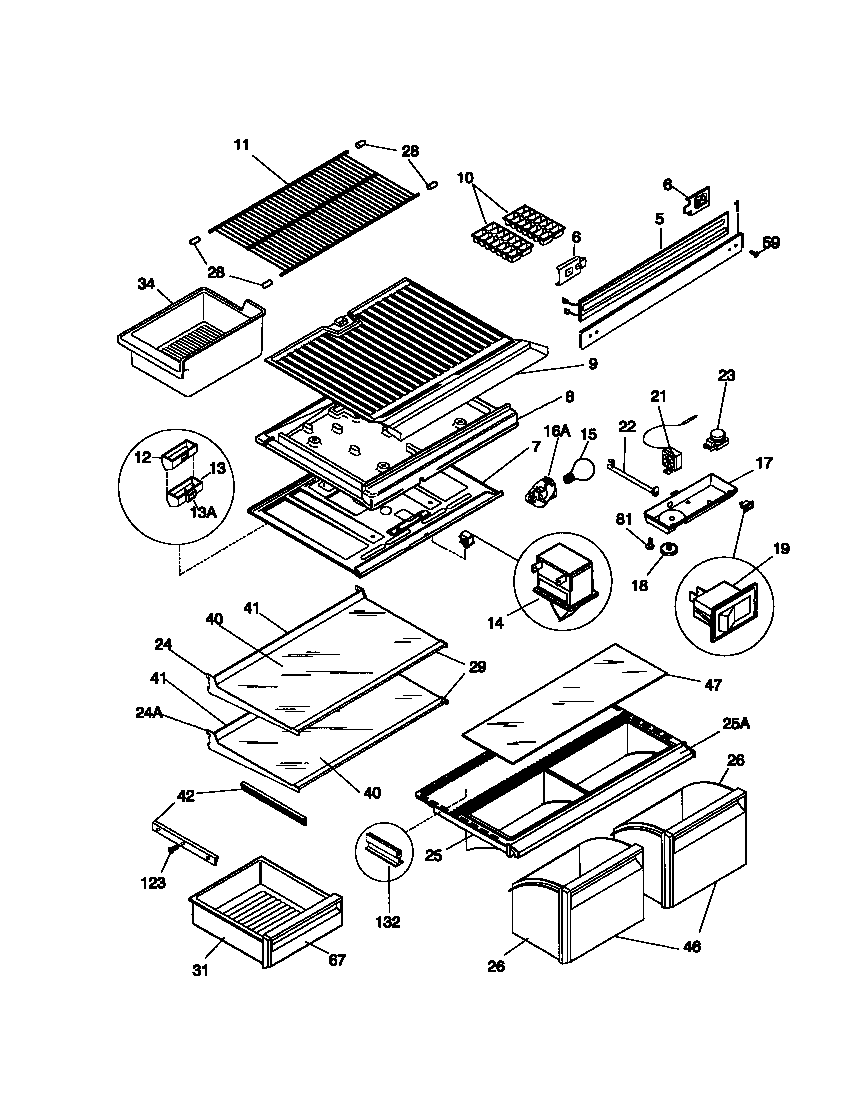 Shelves, controls