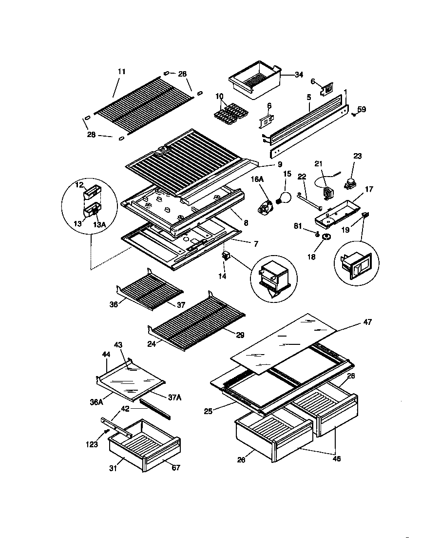 Shelves, controls