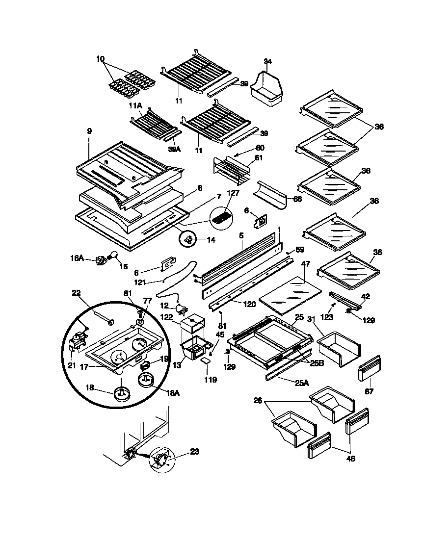 SHELVES, CONTROLS