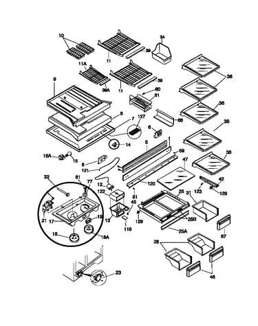 Shelves, controls
