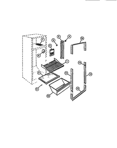 Shelves, controls, divider, mullion