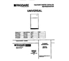Universal/Multiflex (Frigidaire) MRT21TNBW1 cover page diagram