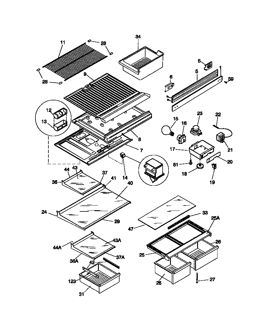Shelves, controls