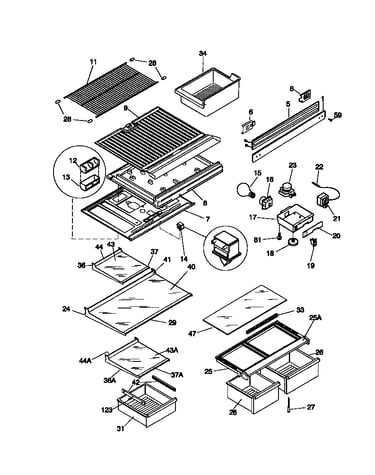 Shelves, controls