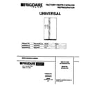 Universal/Multiflex (Frigidaire) MRS22WNCW0 front cover diagram