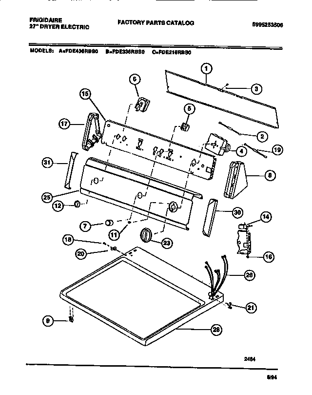 Console, controls, top panel