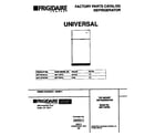 Universal/Multiflex (Frigidaire) MRT18FNCW0 cover page diagram