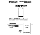 Tappan TRT18PNCW0 cover page diagram