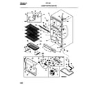 Frigidaire F82F169CW0 cabinet/control/shelves diagram