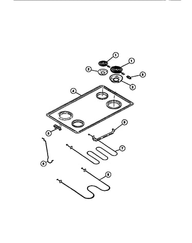 Cook top, surface units, drip pans
