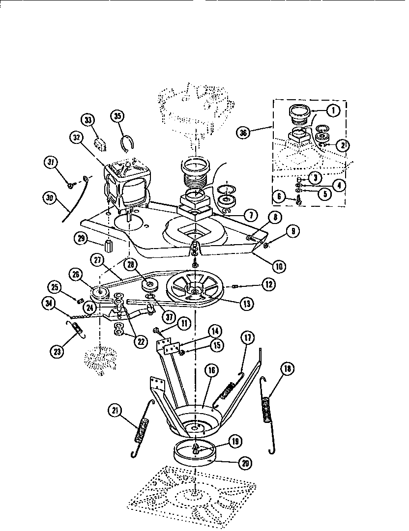 Motor and idler arm clutch