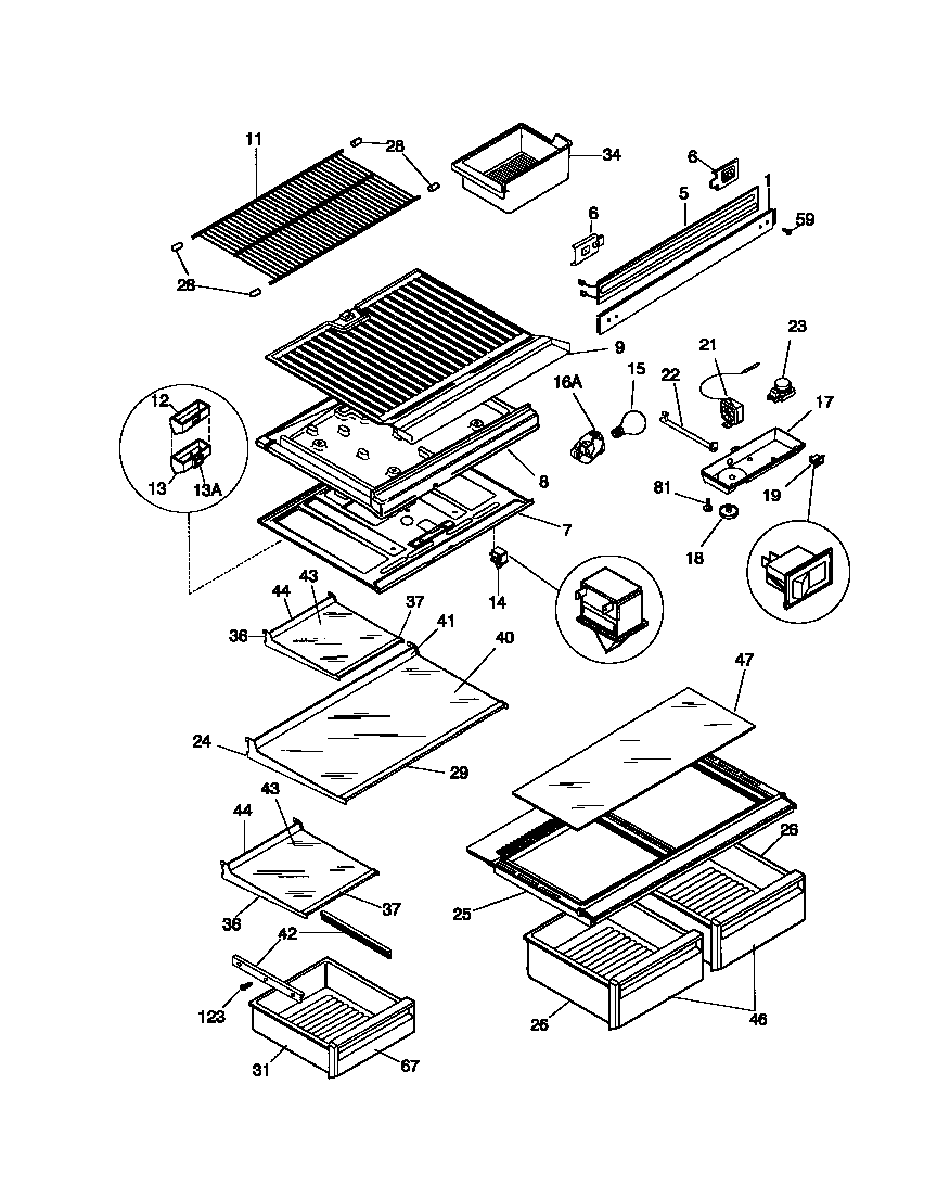 Shelves/controls