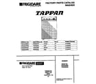 Tappan TWX645RBD2 cover page diagram