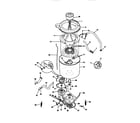 Universal/Multiflex (Frigidaire) MWL411RBW3 motor/tub diagram