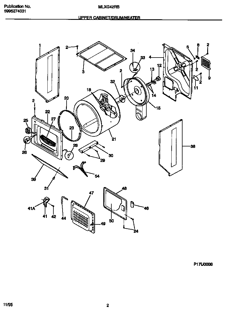 Upper cabinet/drum/heater