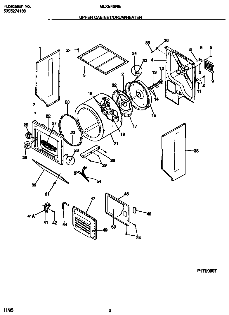 Upper cabinet/drum/heater