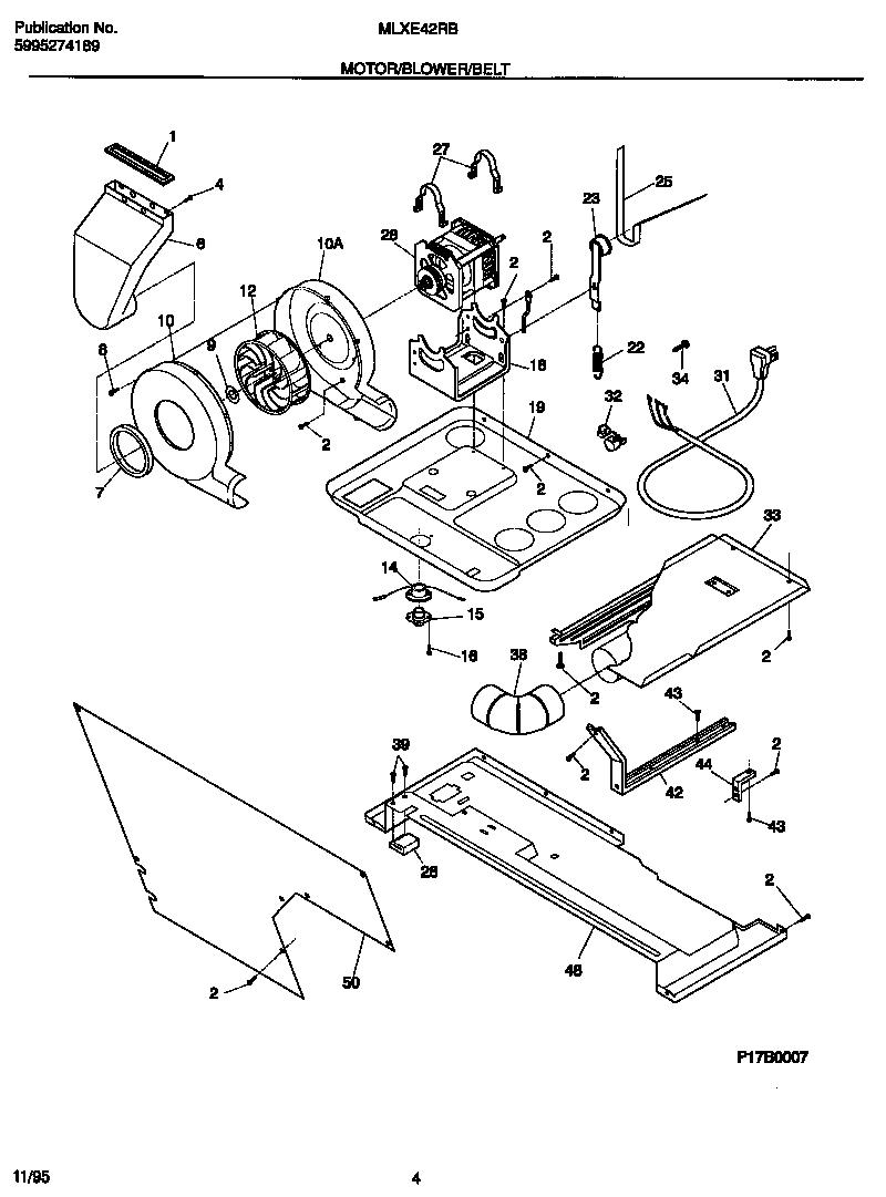 MOTOR/BLOWER/BELT