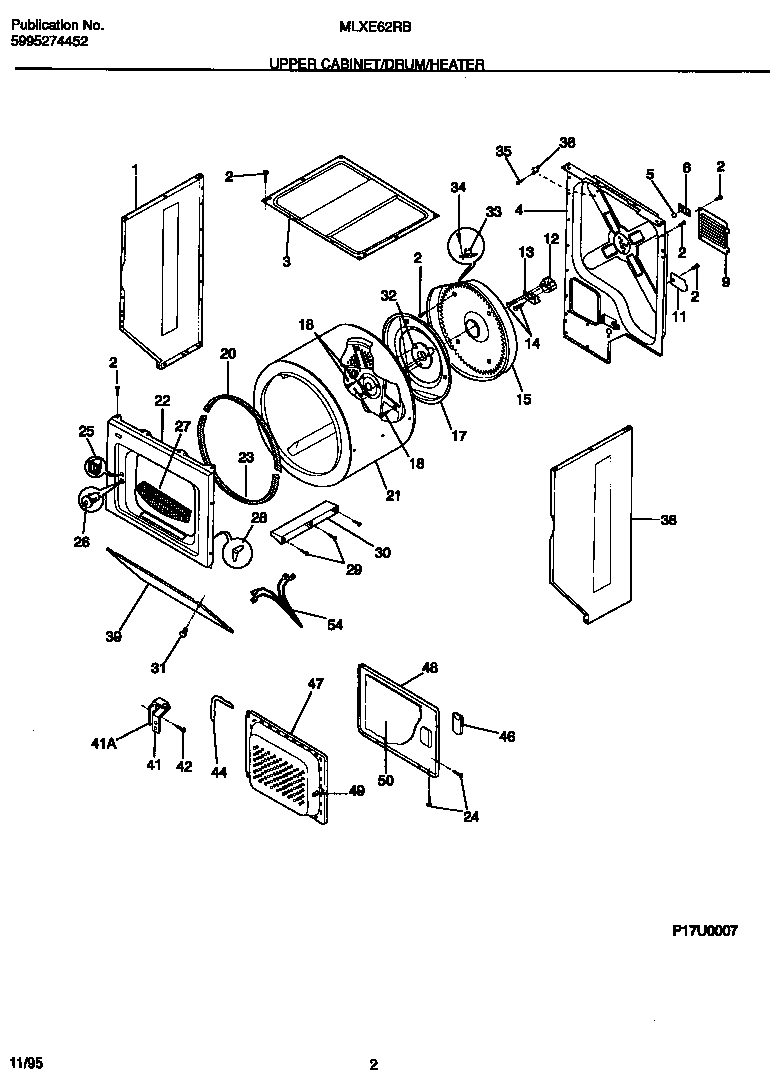 Upper cabinet/drum/heater