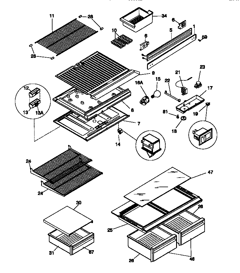 Shelves/controls