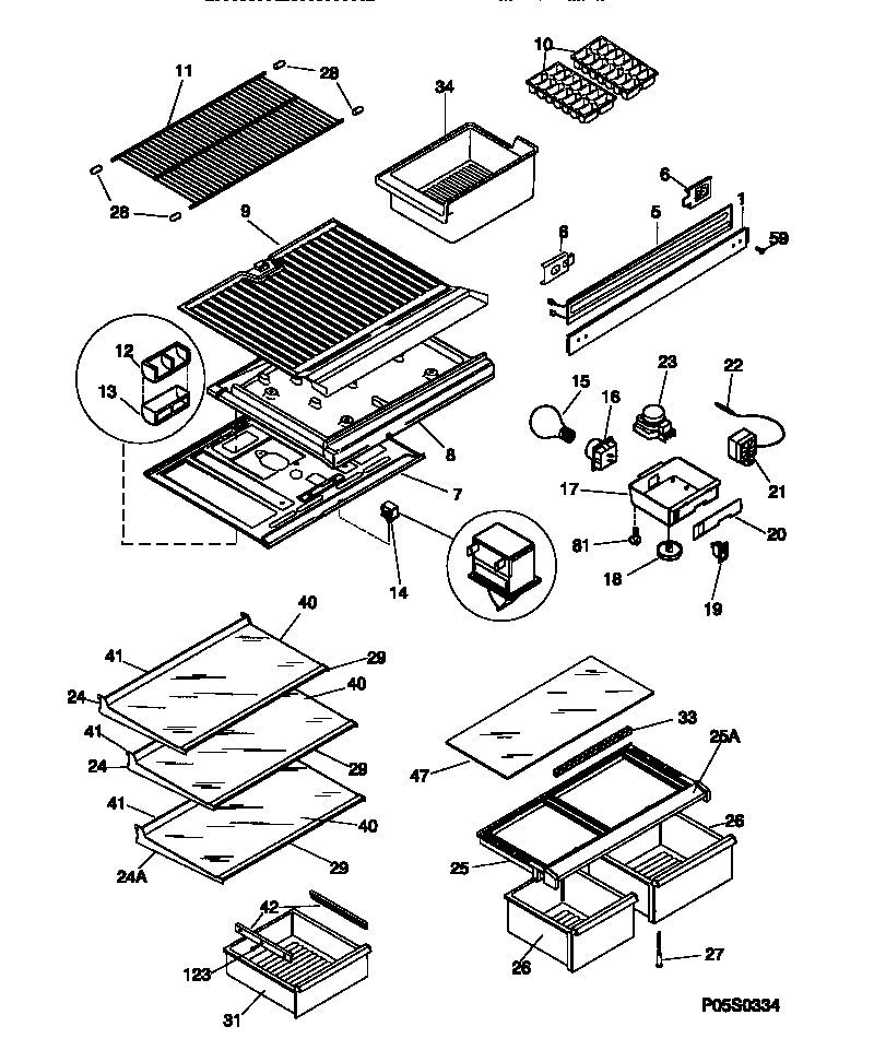 Shelves/controls