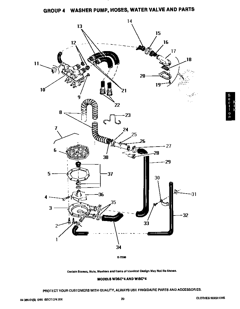 Washer pump, hoses & water valve