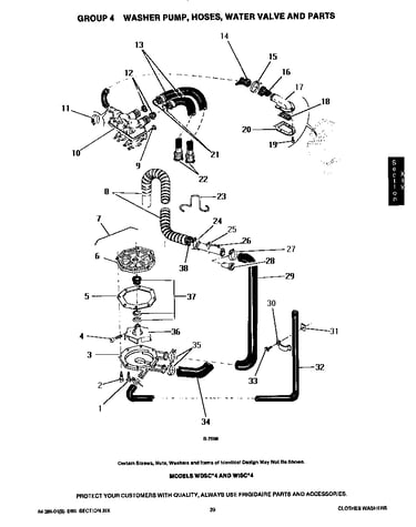 Washer pump, hoses & water valve