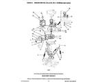 Frigidaire WDSCW4 washer motor, pulleys, belt & springs diagram