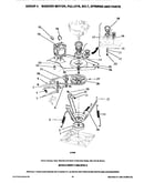 Washer motor, pulleys, belt & springs