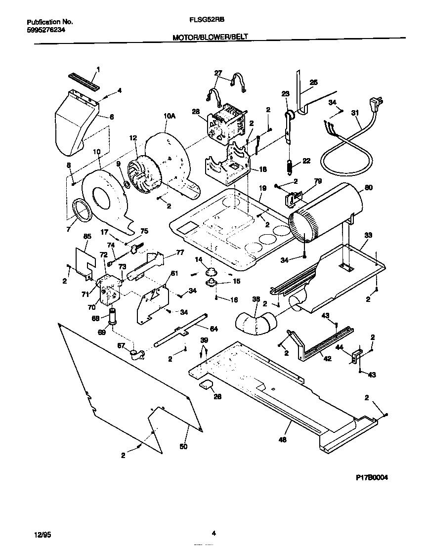 Motor/blower/belt