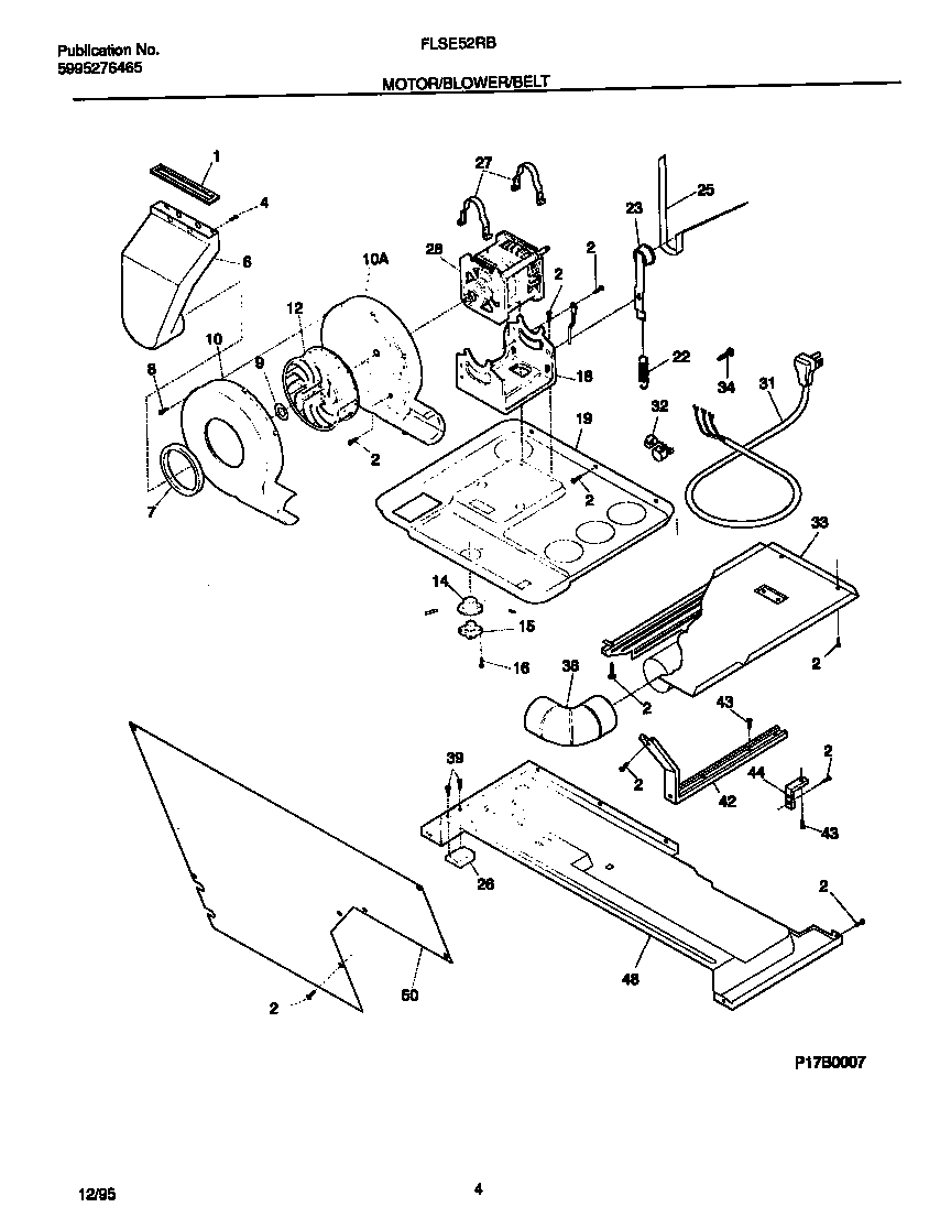 Motor/blower/belt