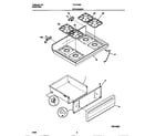 Tappan TGF353BCWB top/drawer diagram