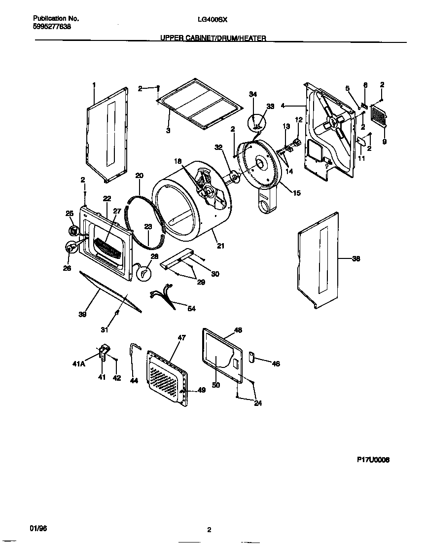 Upper cabinet/drum/heater