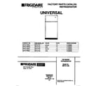 Universal/Multiflex (Frigidaire) MRT21TNBW3 cover diagram