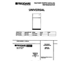 Universal/Multiflex (Frigidaire) MRT18PNCW2 cover diagram
