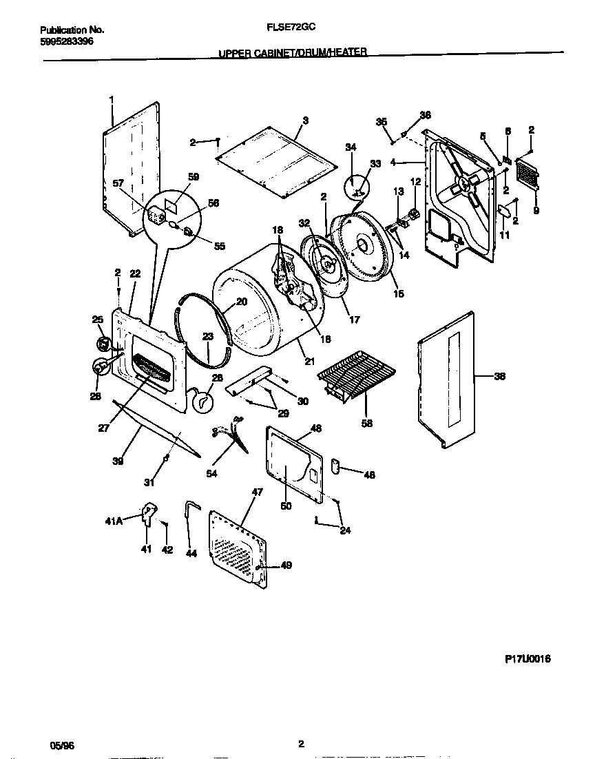 Upper cabinet/drum/heater