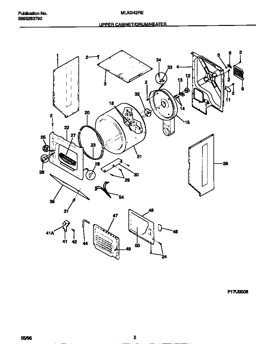 Upper cabinet/drum/heater