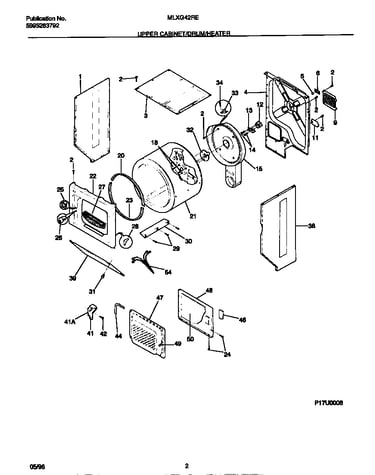 Upper cabinet/drum/heater