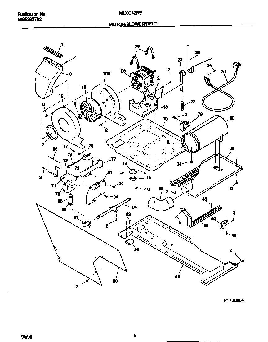 Motor/blower/belt