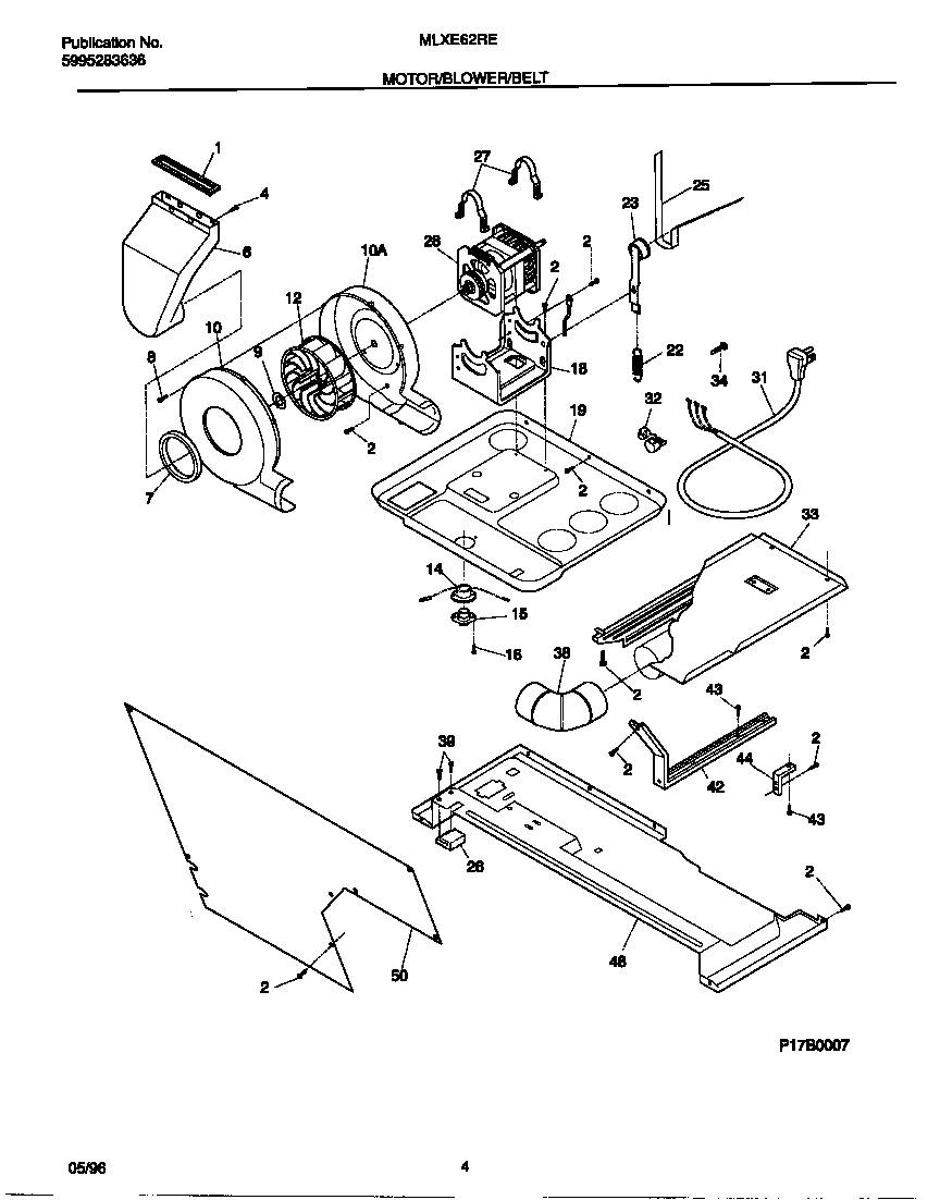 MOTOR/BLOWER/BELT