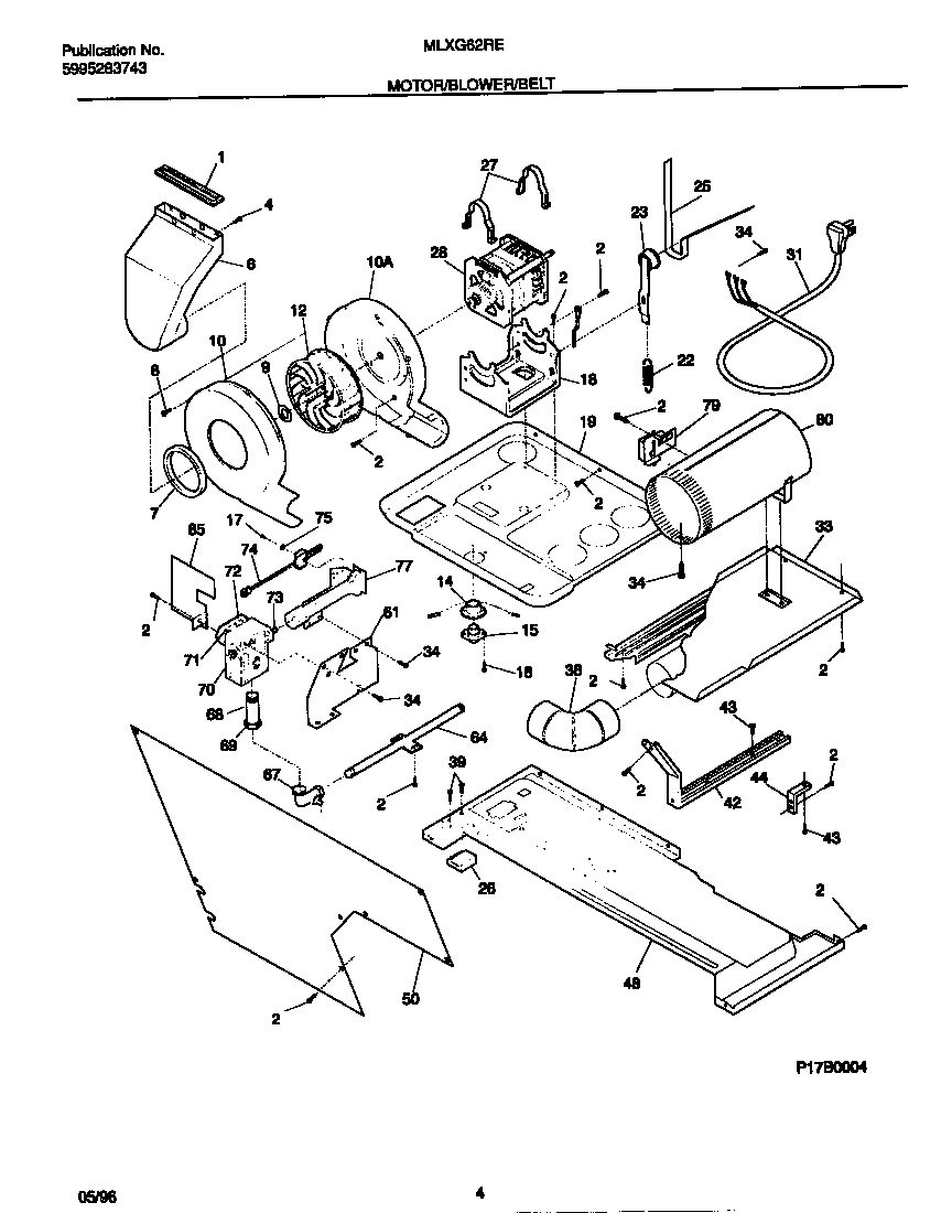 Motor/blower/belt