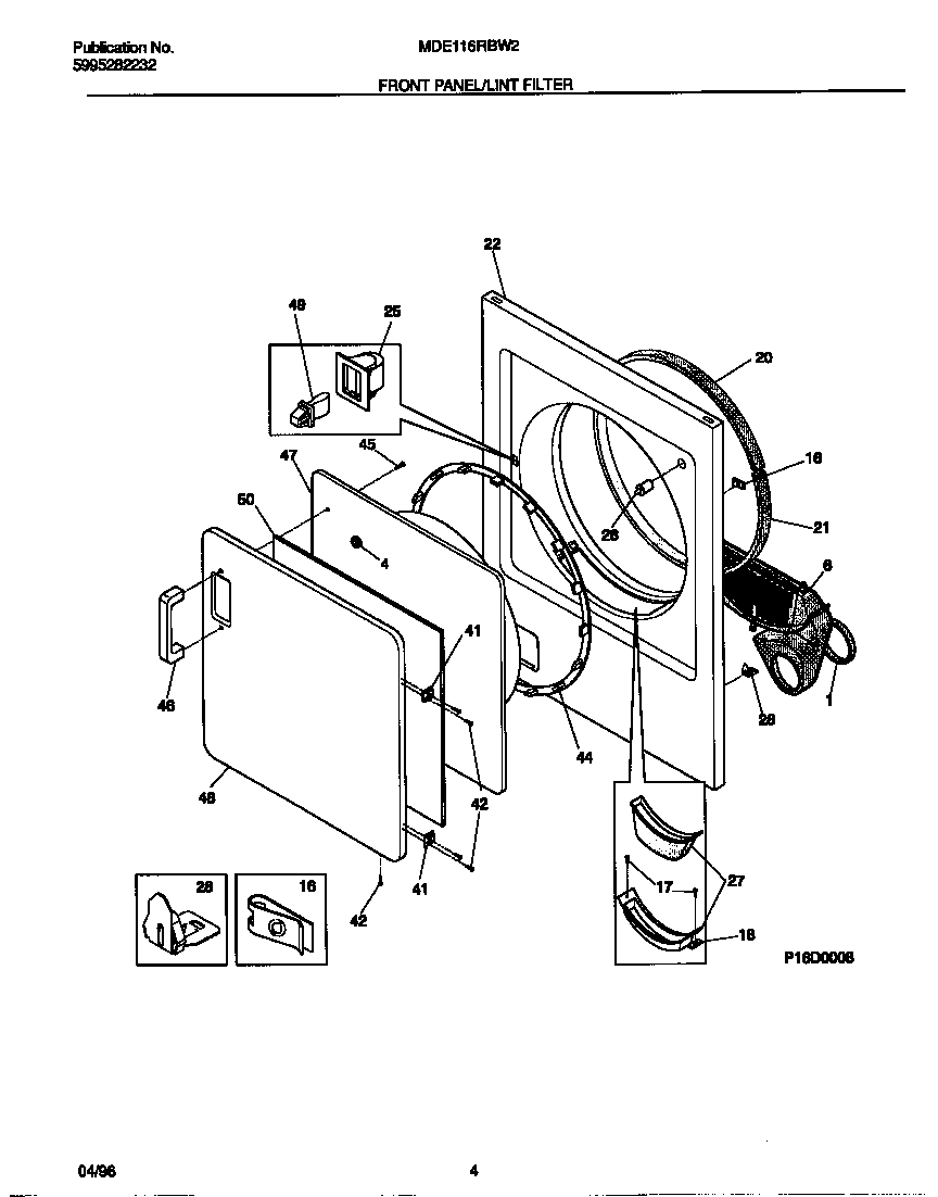 FRONT PANEL/LINT FILTER